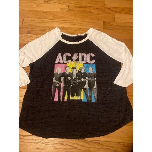 WST CST, women's ACDC graphic band cotton blend 3/4 sleeve t-shirt size XL - Picture 1 of 8